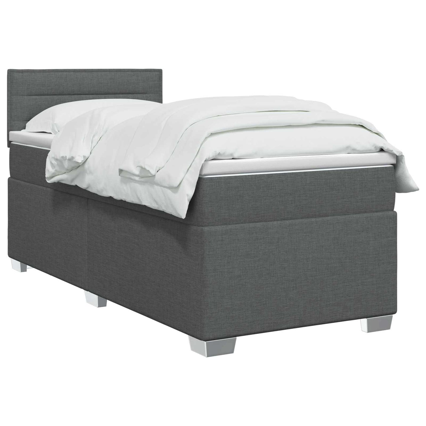 Postel Boxspring S Matrací S Čelo Tmavě Šedá 80 X 200 Cm Textil