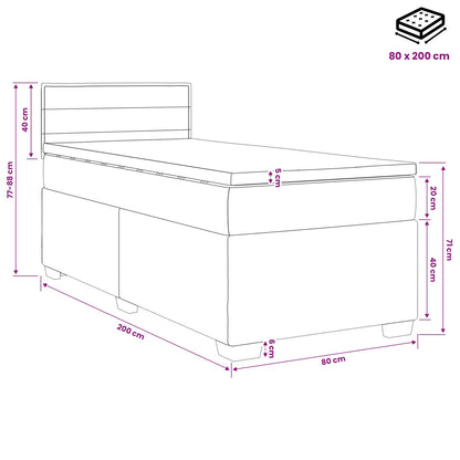 Postel Boxspring S Matrací Tmavě Hnědá 80 X 200 Cm Textil