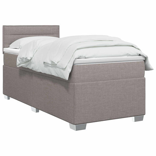 Postel Boxspring S Matrací S Čelo Taupe 80 X 200 Cm Textil