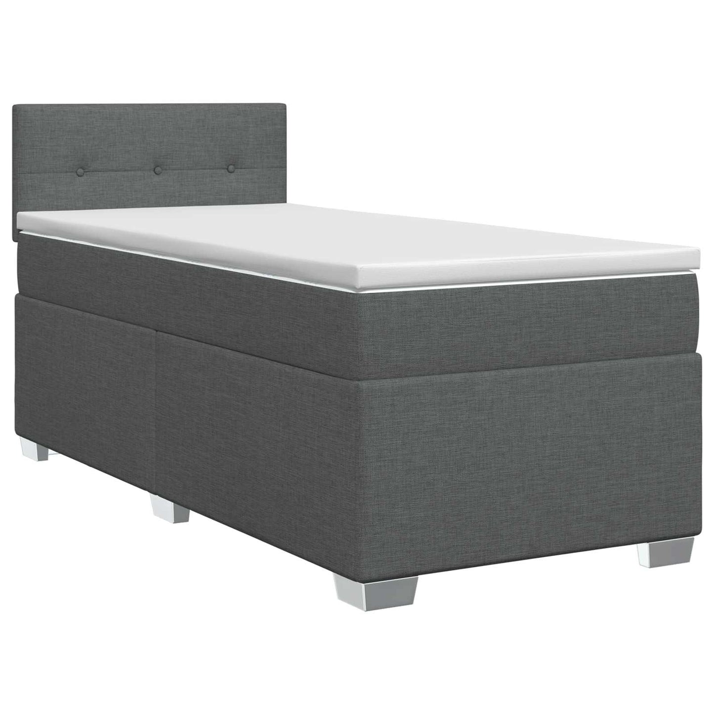 Postel Boxspring S Matrací S Čelo Tmavě Šedá 80 X 200 Cm Textil