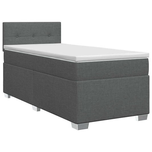 Postel Boxspring S Matrací S Čelo Tmavě Šedá 80 X 200 Cm Textil