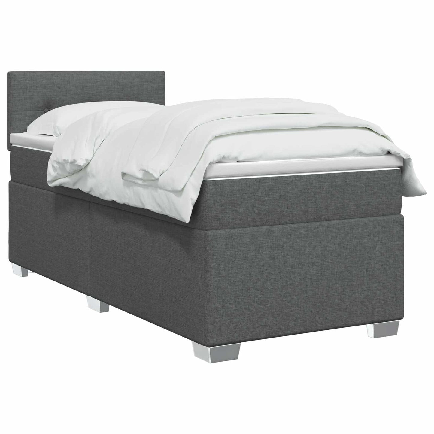 Postel Boxspring S Matrací S Čelo Tmavě Šedá 80 X 200 Cm Textil