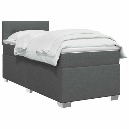 Postel Boxspring S Matrací S Čelo Tmavě Šedá 80 X 200 Cm Textil