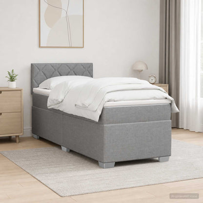 Postel Boxspring S Matrací S Čelo 90 X 190Cm Textil