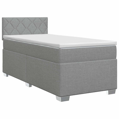 Postel Boxspring S Matrací Světle Šedá 80 X 200 Cm Textil