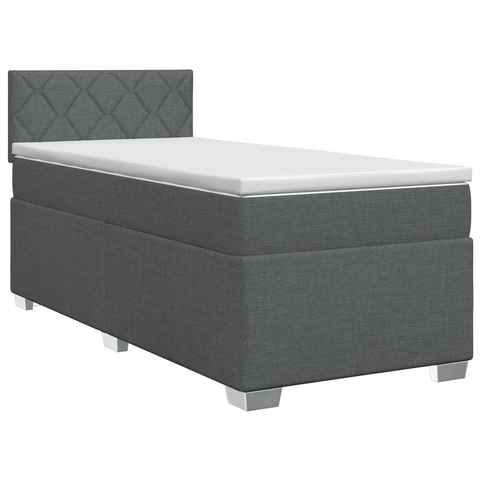 Postel Boxspring S Matrací S Čelo Tmavě Šedá 80 X 200 Cm Textil