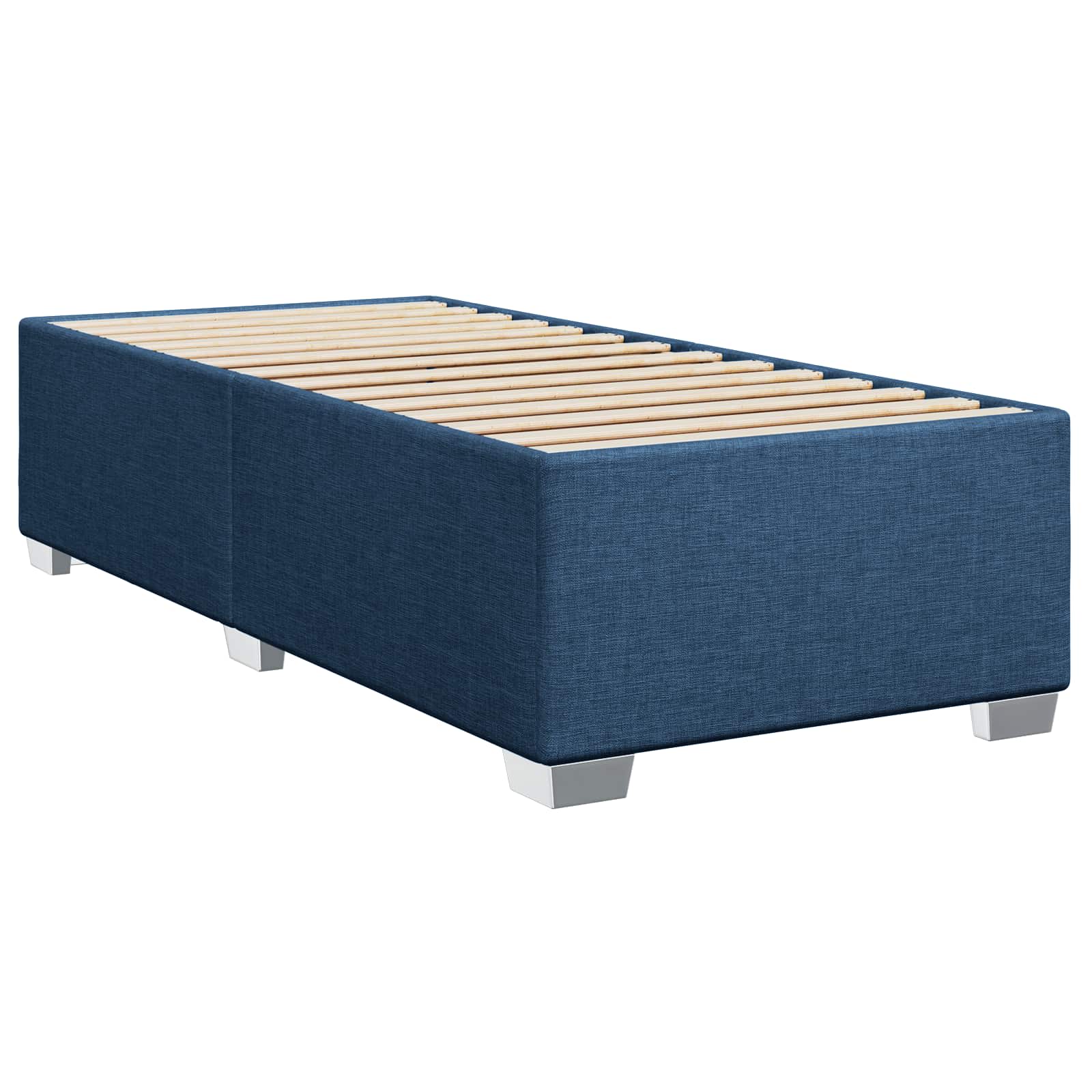 Postel Boxspring S Matrací S Čelo Modrá 80 X 200 Cm Textil