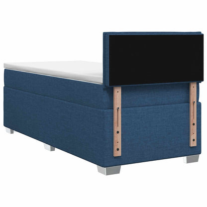 Postel Boxspring S Matrací S Čelo Modrá 80 X 200 Cm Textil