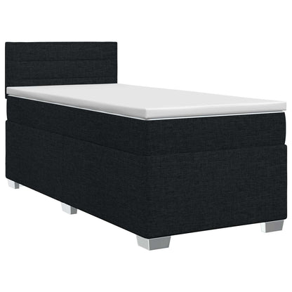 Postel Boxspring S Matrací S Čelo Černá 90 X 190 Cm Textil