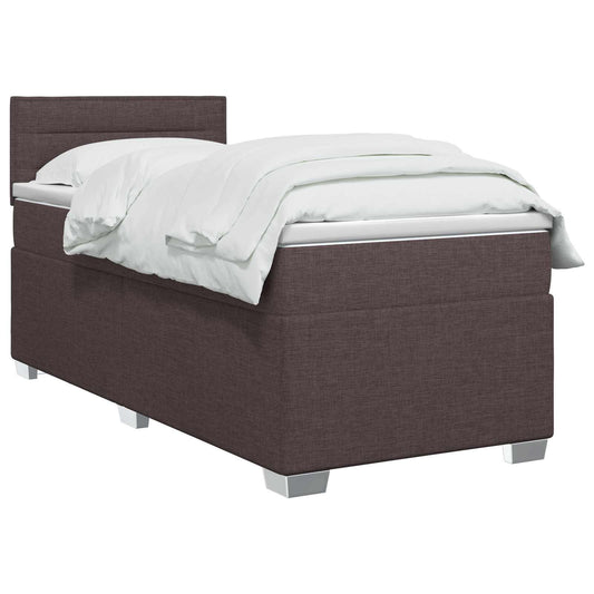 Postel Boxspring S Matrací Tmavě Hnědá 90 X 190 Cm Textil