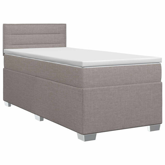 Postel Boxspring S Matrací S Čelo Taupe 90 X 190 Cm Textil