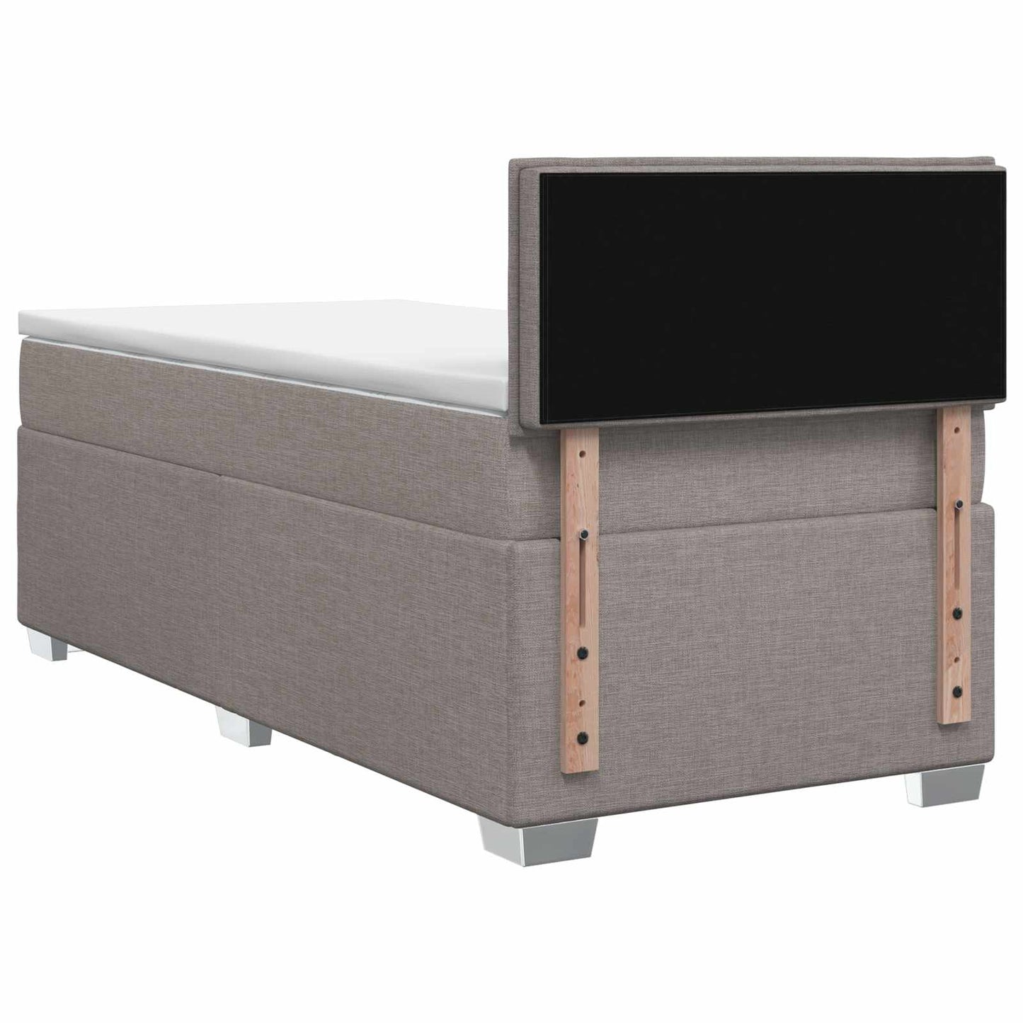 Postel Boxspring S Matrací S Čelo Taupe 90 X 190 Cm Textil