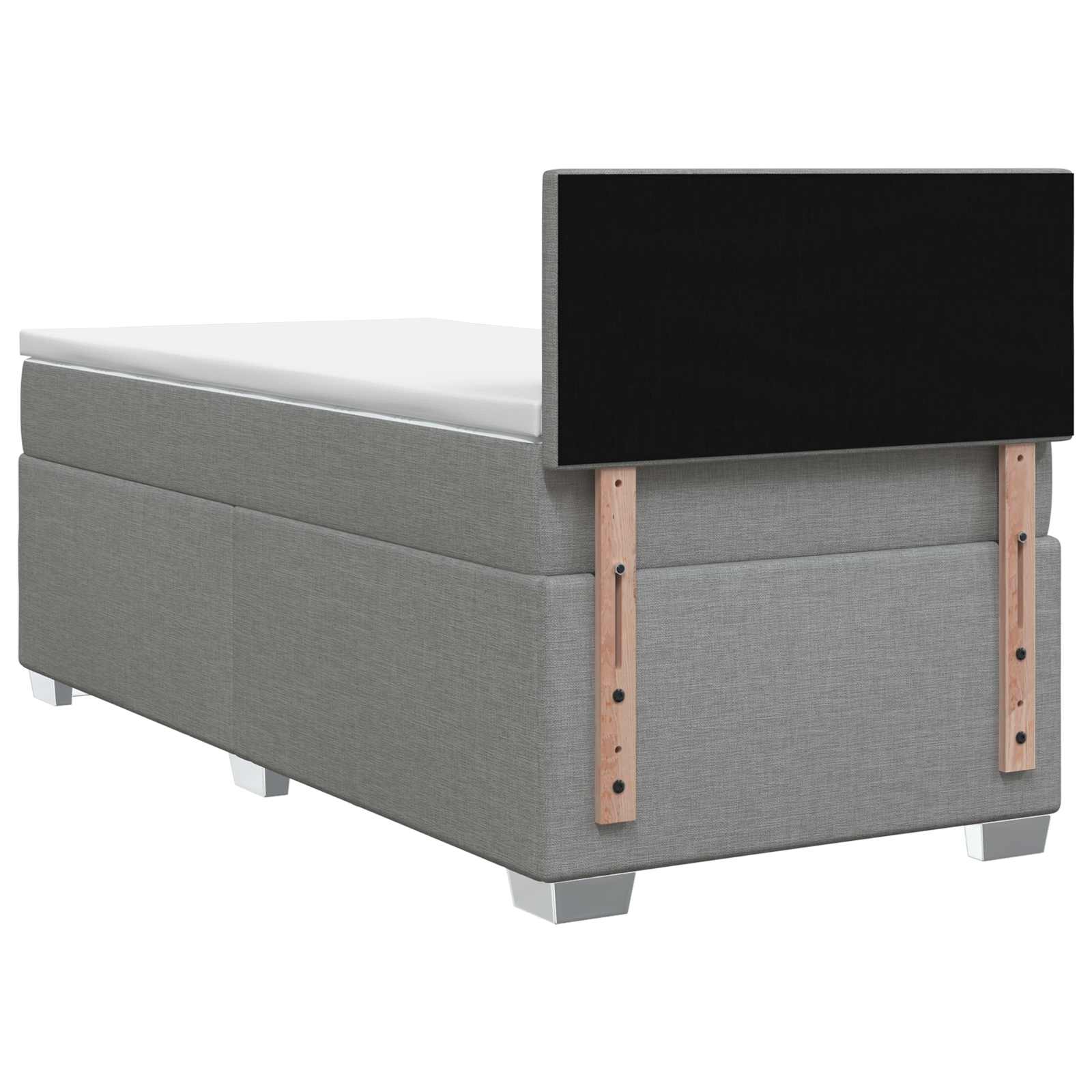 Postel Boxspring S Matrací Světle Šedá 90 X 190 Cm Textil