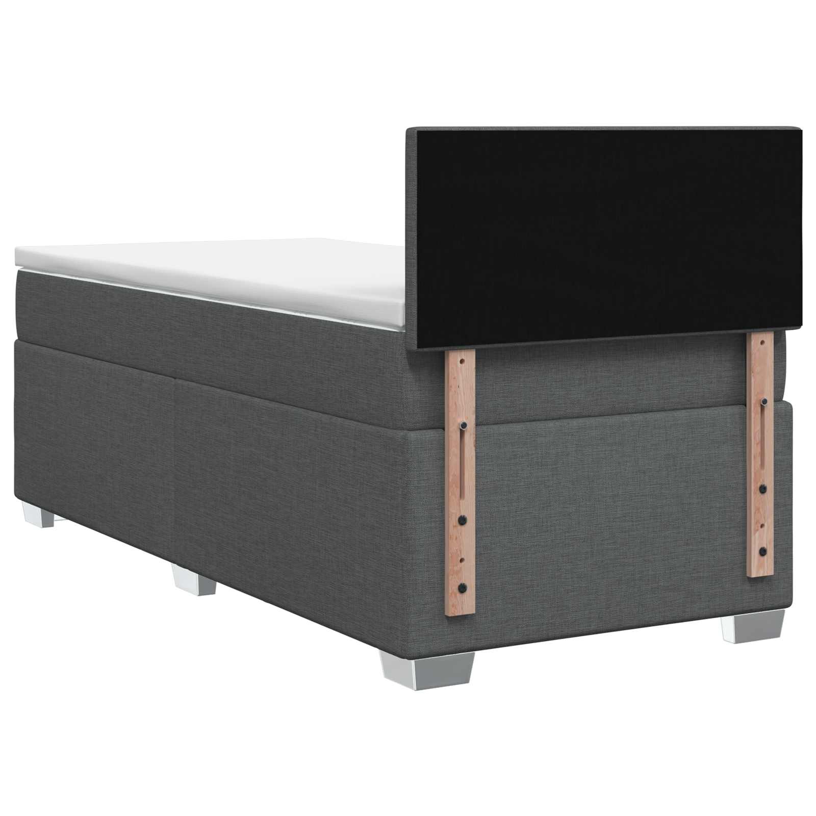 Postel Boxspring S Matrací S Čelo Tmavě Šedá 90 X 190 Cm Textil
