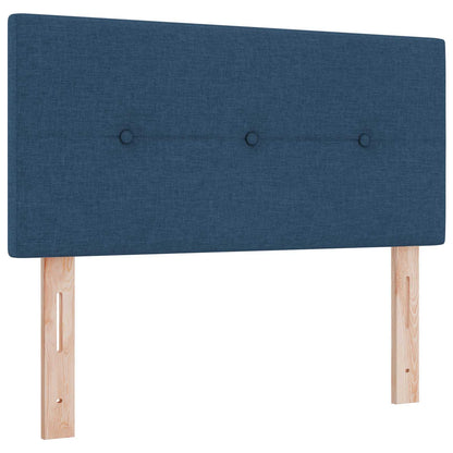 Postel Boxspring S Matrací S Čelo Modrá 90 X 190 Cm Textil