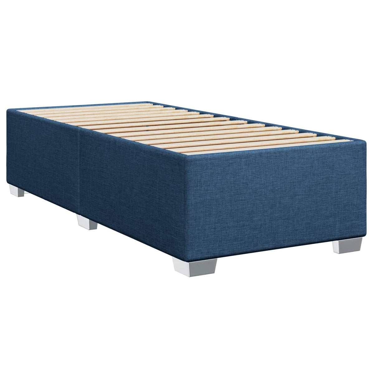 Postel Boxspring S Matrací S Čelo Modrá 90 X 190 Cm Textil