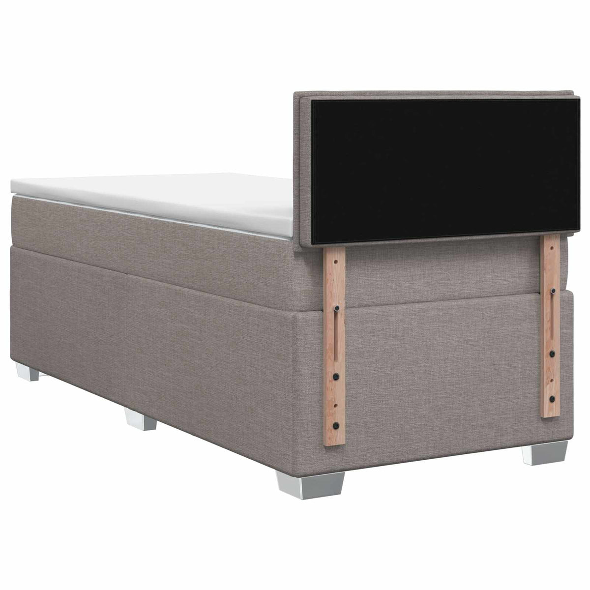 Postel Boxspring S Matrací S Čelo Taupe 90 X 190 Cm Textil