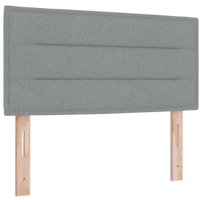 Postel Boxspring S Matrací Světle Šedá 90 X 200 Cm Textil