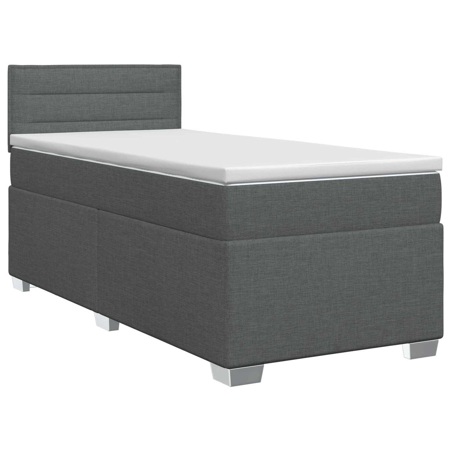 Postel Boxspring S Matrací S Čelo Tmavě Šedá 90 X 200 Cm Textil