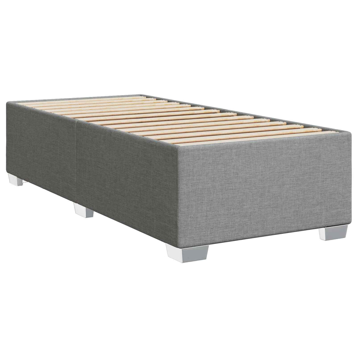 Postel Boxspring S Matrací Světle Šedá 90 X 200 Cm Textil