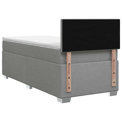 Postel Boxspring S Matrací Světle Šedá 90 X 200 Cm Textil