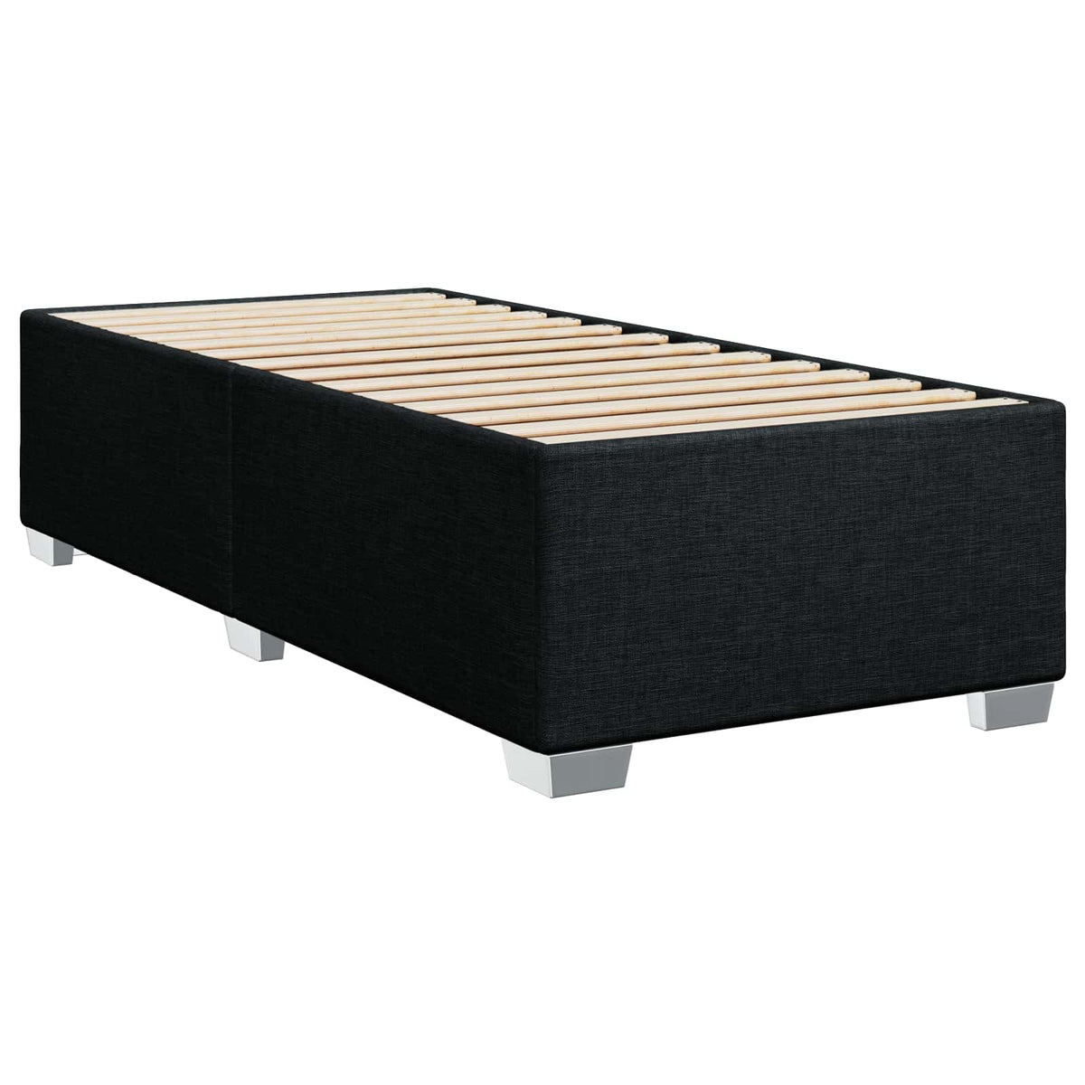 Postel Boxspring S Matrací S Čelo Černá 90 X 200 Cm Textil