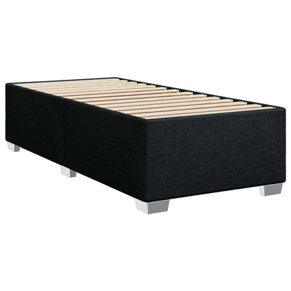 Postel Boxspring S Matrací S Čelo Černá 90 X 200 Cm Textil