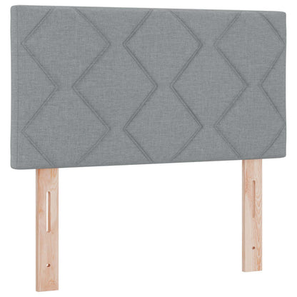 Postel Boxspring S Matrací Světle Šedá 90 X 200 Cm Textil
