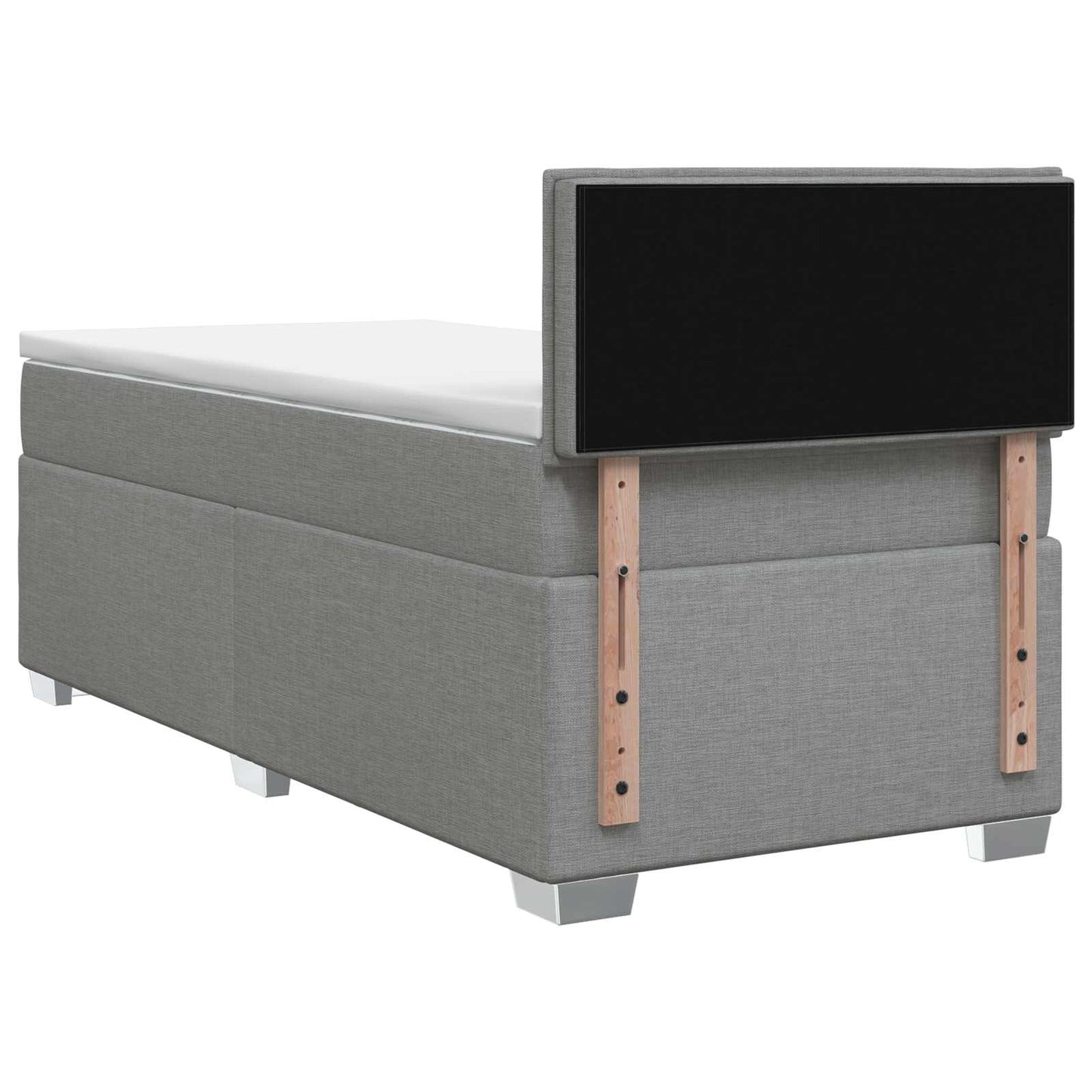 Postel Boxspring S Matrací Světle Šedá 90 X 200 Cm Textil