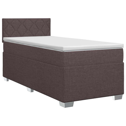 Postel Boxspring S Matrací Tmavě Hnědá 90 X 200 Cm Textil
