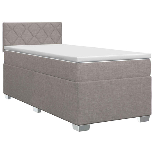 Postel Boxspring S Matrací S Čelo Taupe 90 X 200 Cm Textil