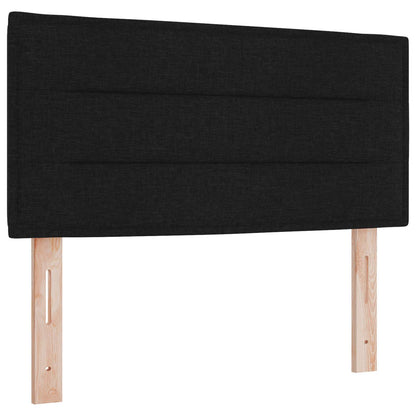 Postel Boxspring S Matrací S Čelo Černá 100 X 200 Cm Textil