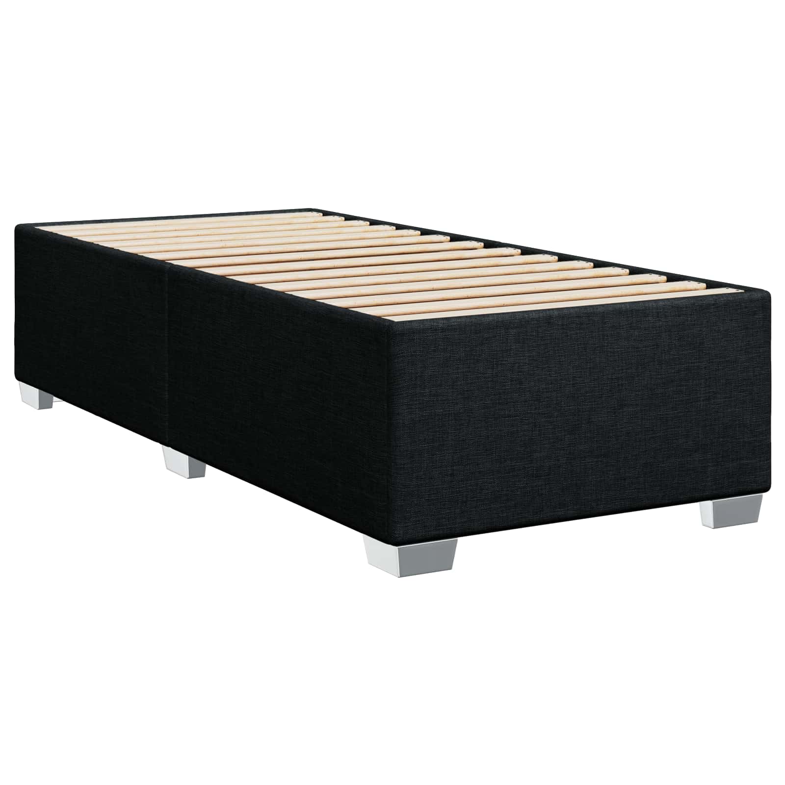 Postel Boxspring S Matrací S Čelo Černá 100 X 200 Cm Textil