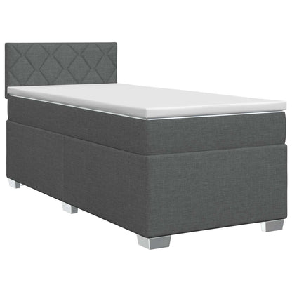 Postel Boxspring S Matrací Tmavě Šedá 100 X 200 Cm Textil