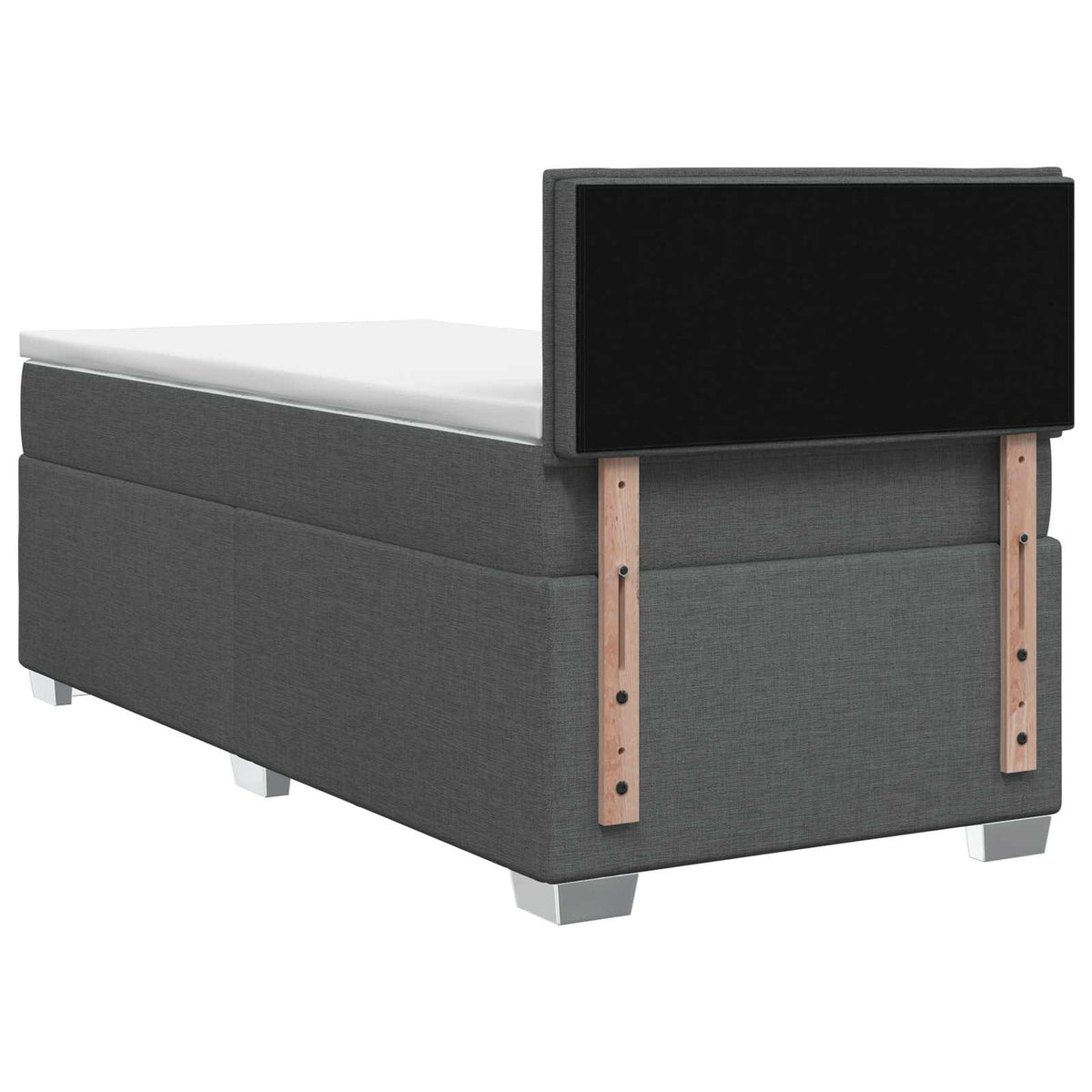 Postel Boxspring S Matrací Tmavě Šedá 100 X 200 Cm Textil