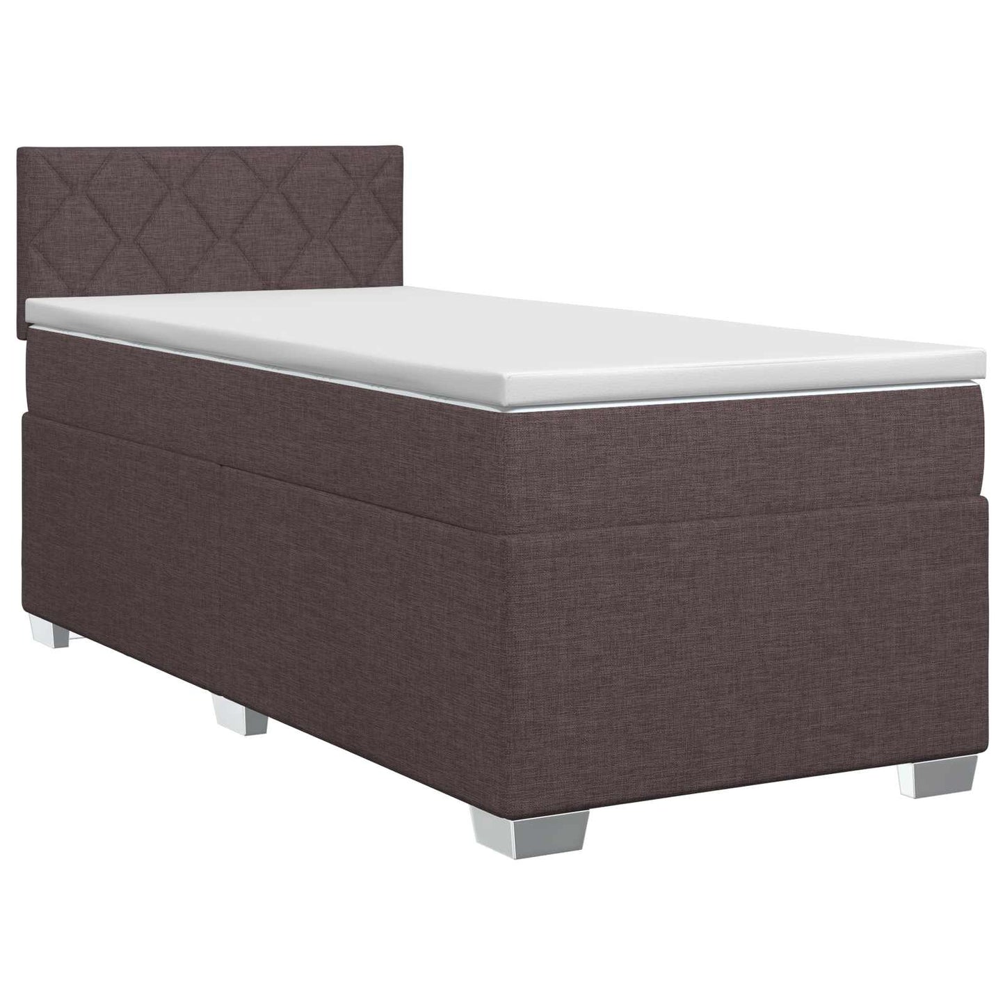 Postel Boxspring S Matrací Tmavě Hnědá 100 X 200 Cm Textil