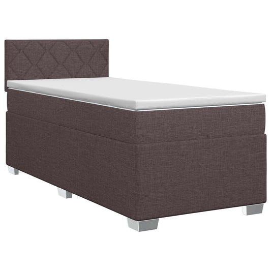 Postel Boxspring S Matrací Tmavě Hnědá 100 X 200 Cm Textil
