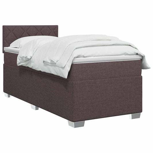 Postel Boxspring S Matrací Tmavě Hnědá 100 X 200 Cm Textil
