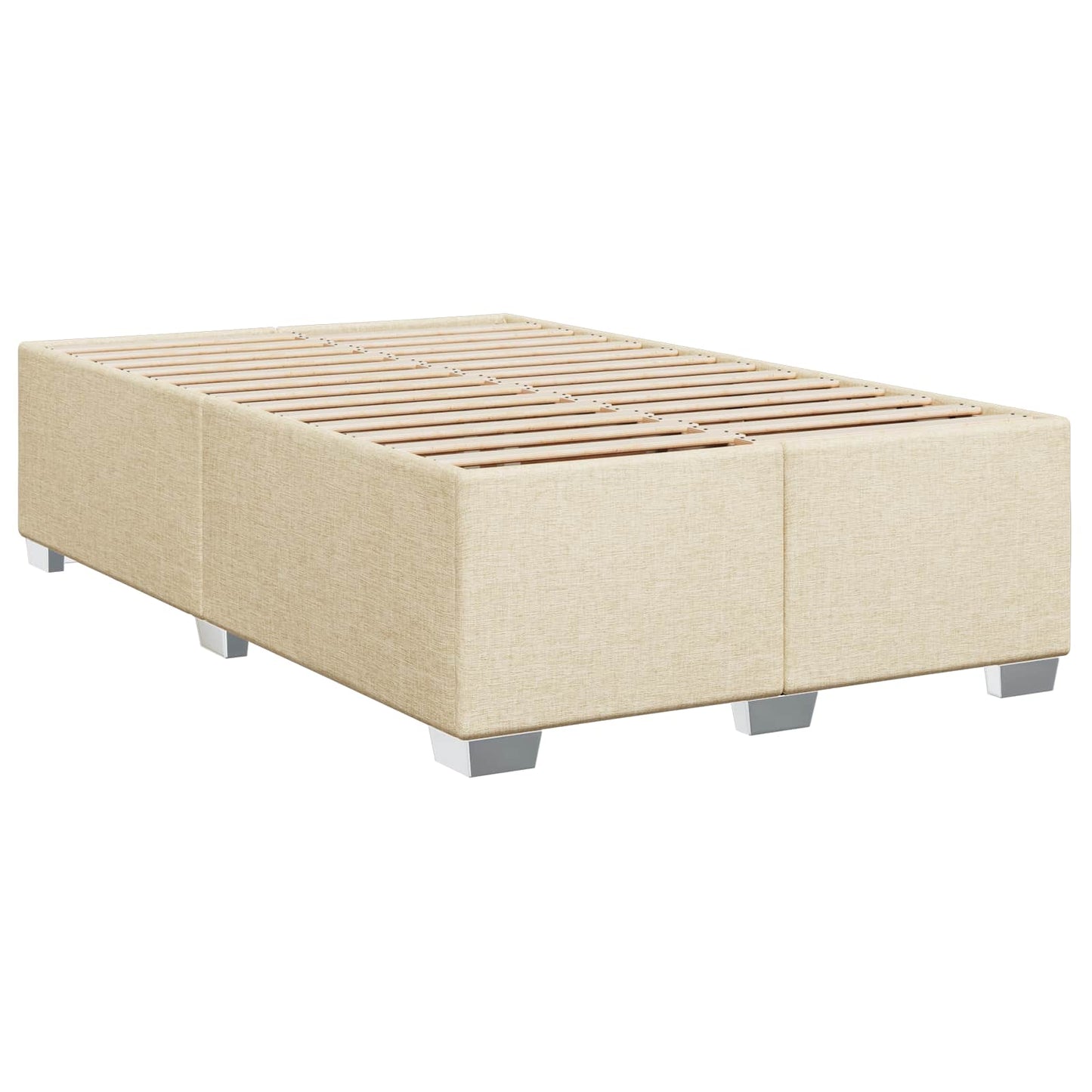 Postel Boxspring S Matrací S Čelo Krémová 120 X 190 Cm Textil