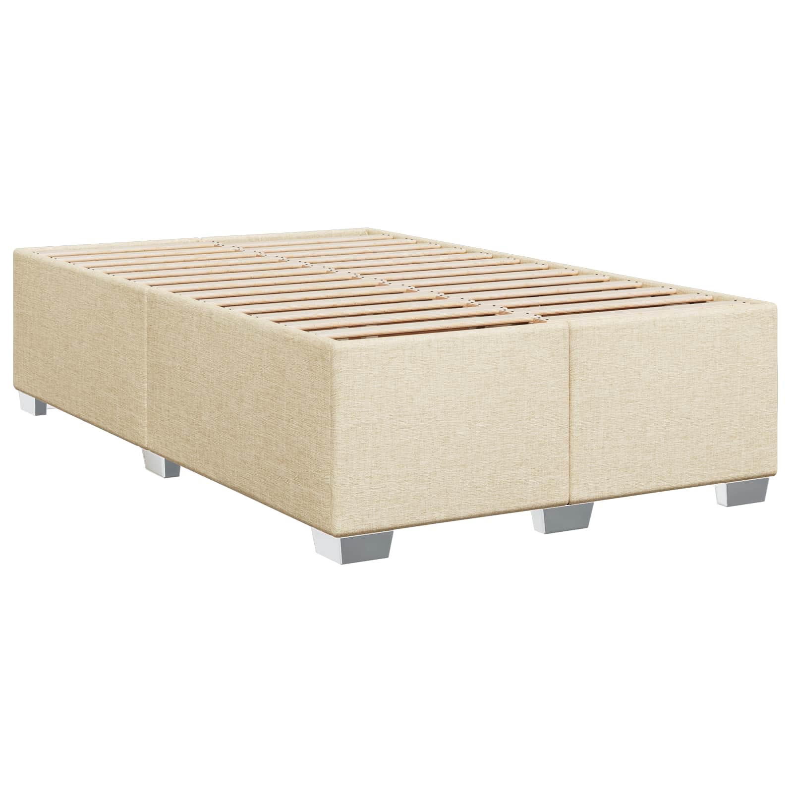 Postel Boxspring S Matrací S Čelo Krémová 120 X 190 Cm Textil