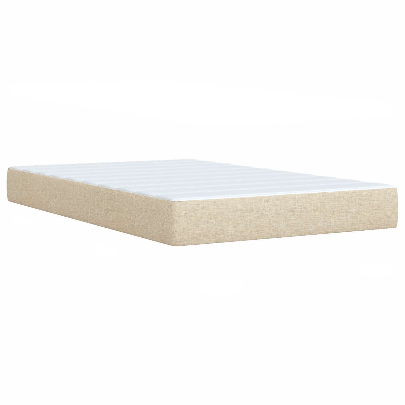 Postel Boxspring S Matrací S Čelo Krémová 120 X 190 Cm Textil