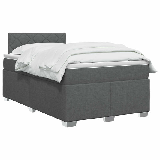 Postel Boxspring S Matrací Tmavě Šedá 120 X 190 Cm Textil
