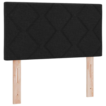 Postel Boxspring S Matrací S Čelo Černá 120 X 190 Cm Textil