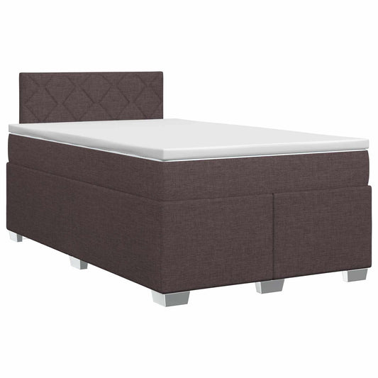 Postel Boxspring S Matrací Tmavě Hnědá 120 X 190 Cm Textil