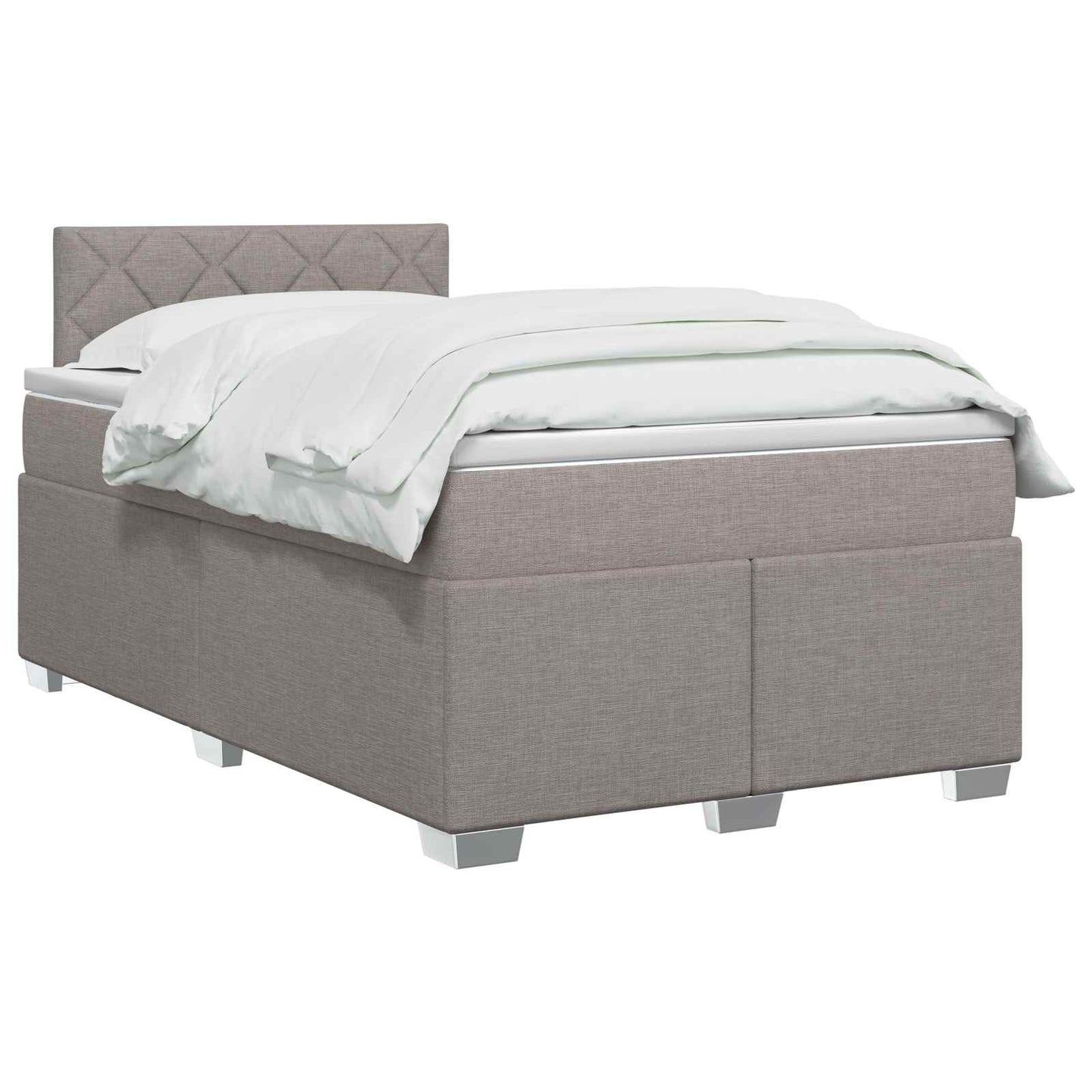 Postel Boxspring S Matrací S Čelo Taupe 120 X 190 Cm Textil