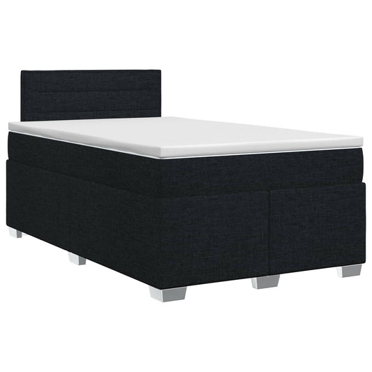 Postel Boxspring S Matrací S Čelo Černá 120 X 200 Cm Textil