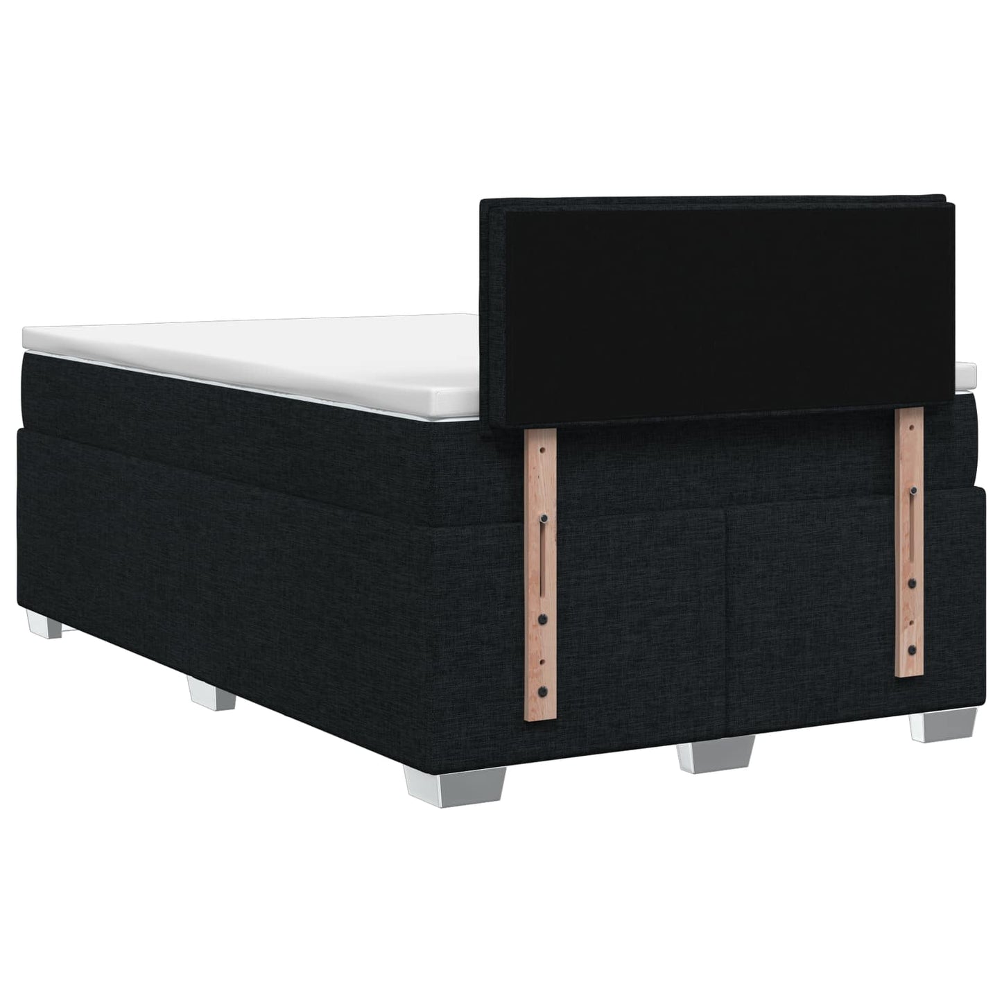 Postel Boxspring S Matrací S Čelo Černá 120 X 200 Cm Textil