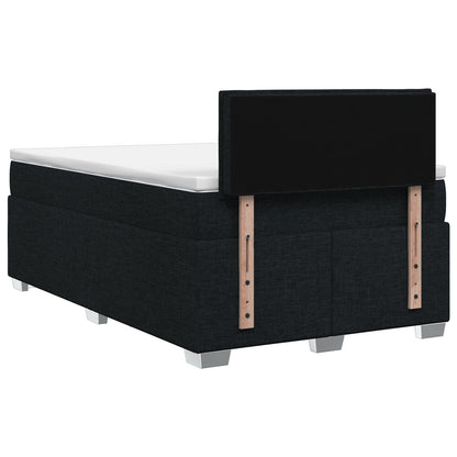 Postel Boxspring S Matrací S Čelo Černá 120 X 200 Cm Textil