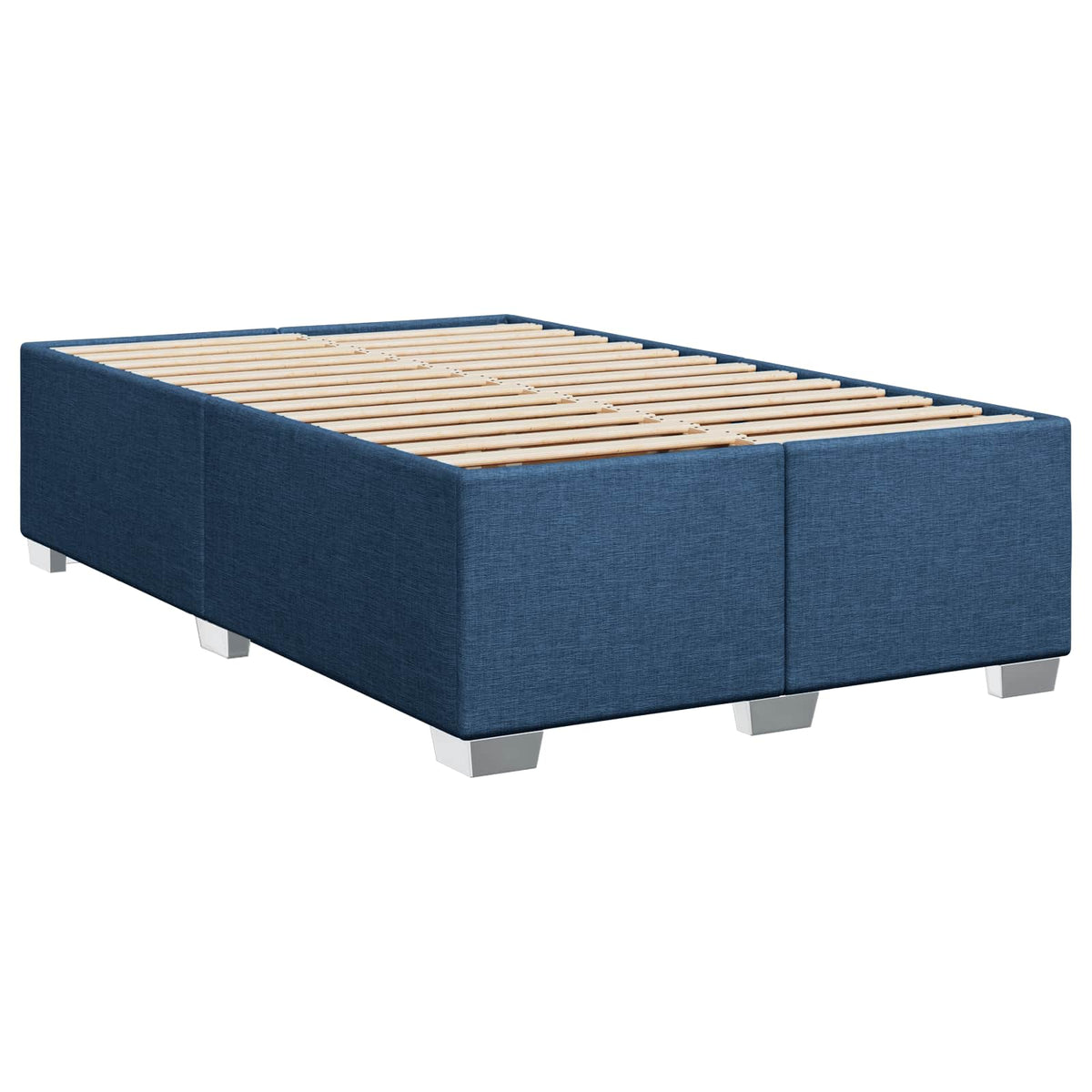 Postel Boxspring S Matrací S Čelo Modrá 120 X 200 Cm Textil