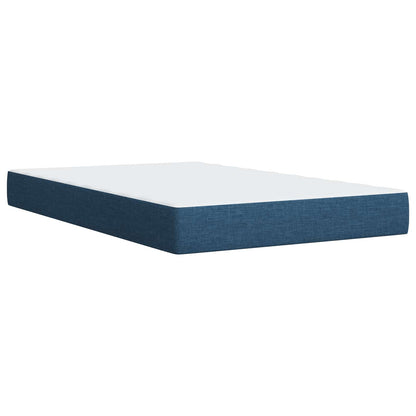Postel Boxspring S Matrací S Čelo Modrá 120 X 200 Cm Textil
